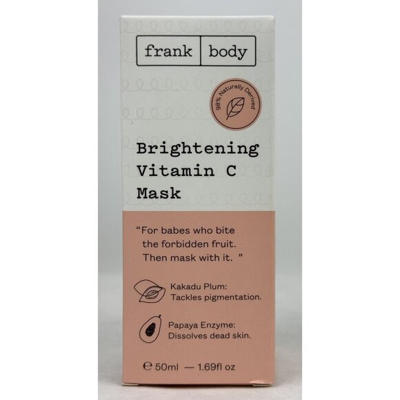 Frank Body Brightening Vitamin C Mask 50ml 1.69 fl oz Gentle Resurfacing NEW - Picture 1 of 9